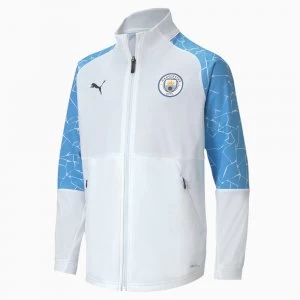 PUMA Man City Stadium Youth Football Jacket, White/Light Blue, size X Small, Accessories