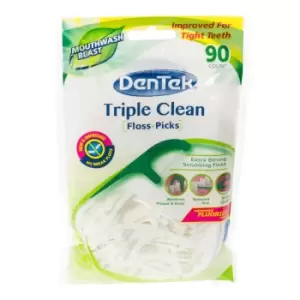 image of DenTek Triple Clean Floss Picks 90Pcs