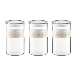 image of Bodum Presso Storage Jar Set White 3 Pieces White