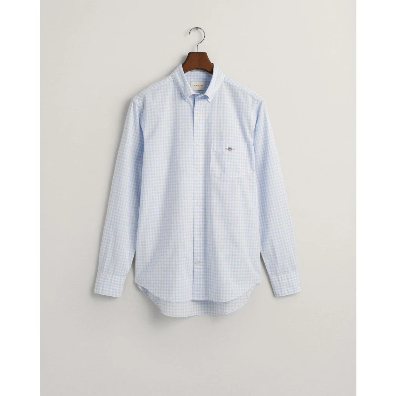 Image of Gant Regular Fit Gingham Poplin Shirt Blue 455 male 2XL