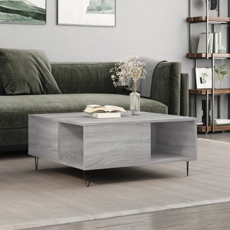 Image of VIDAXL Coffee Table Grey Sonoma 80x80x36.5cm Engineered Wood Vidaxl 8720845872298