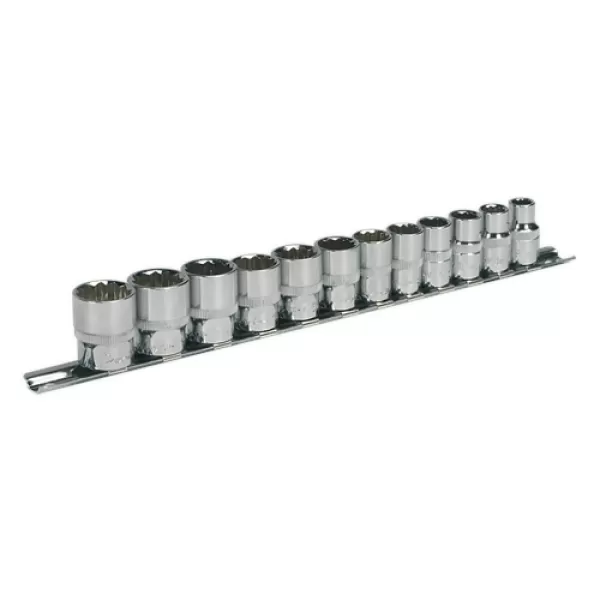 Image of Genuine SEALEY AK2682 Socket Set 12pc 3/8Sq Drive 12pt WallDrive® Metric