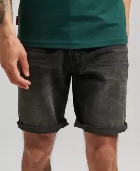 Image of Superdry Mens Organic Cotton Vintage Straight Short Black / Sunset Black Vintage - Size: 28