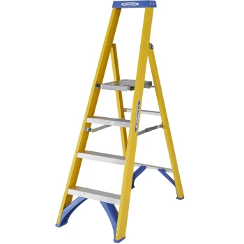 Image of Werner Fibreglass Platform Step Ladder - 4 Tread