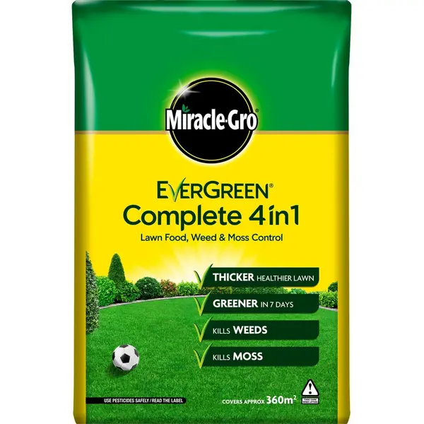 image of Miracle-Gro EverGreen Complete 4-in-1 Lawn Food, Weed & Moss Killer - 360m²