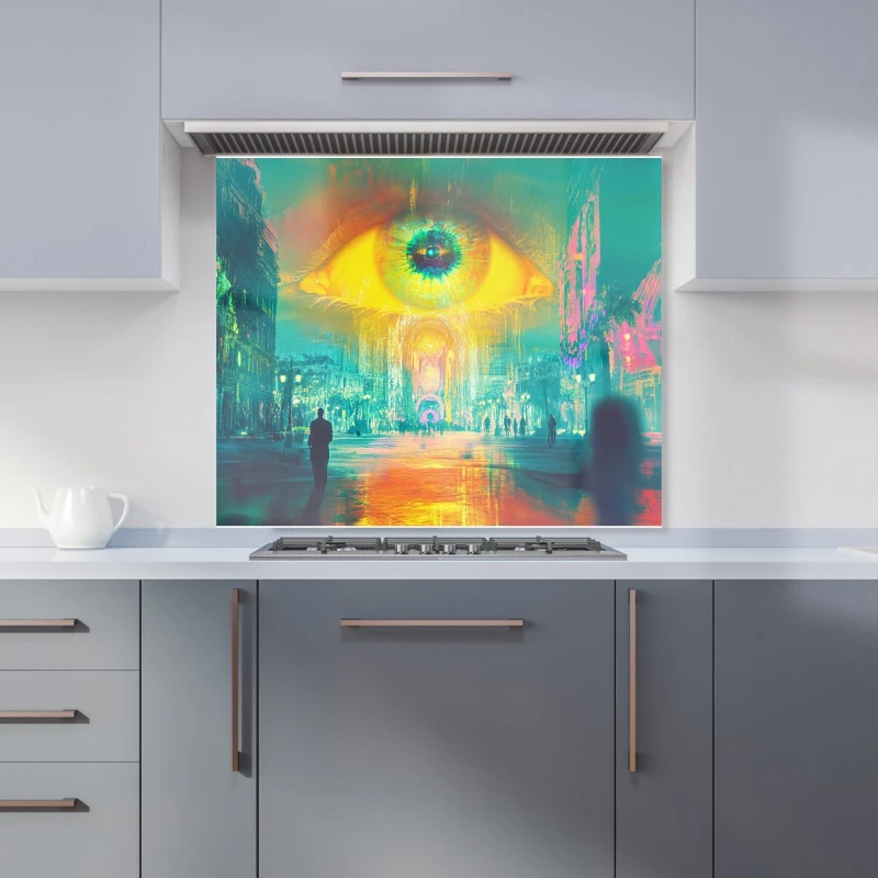 Image of Designer Kitchen Splashbacks Elena Sable: 00057 Kitchen Splashback Size: 600mm x 750mm Multicolor Unisex 600mm x 750mm