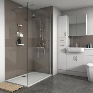 Image of Splashwall Gloss Hessian 3 sided Shower Panel kit (L)1200mm (W)1200mm (T)4mm