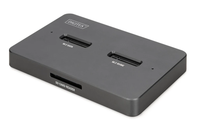 Image of Digitus M.2 NVMe + M.2 SATA SSD docking station with SD Express card r