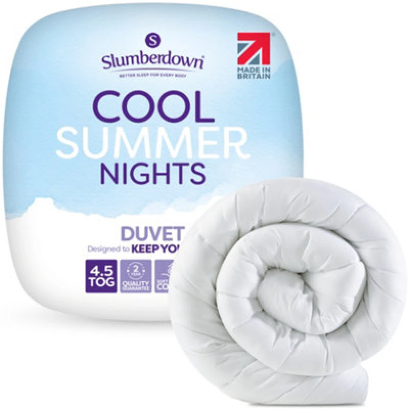 Image of Slumberdown Slumberdown Cool Summer Nights 4.5 Tog Summer Duvet in White Size: Super King White Super King Unisex 5012924071474