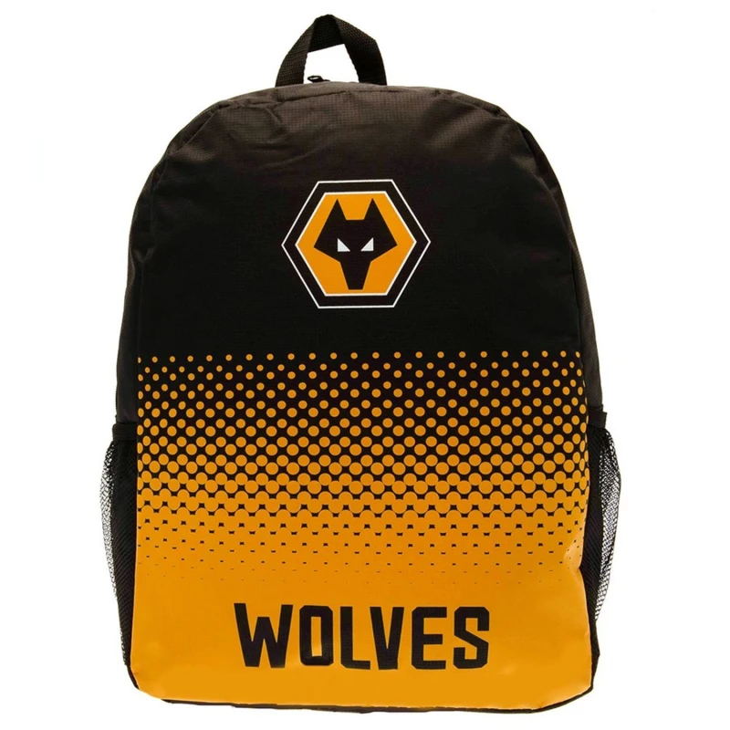 Image of Wolverhampton Wanderers FC Mens Fade Backpack in Black Male