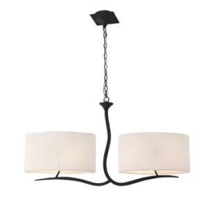 image of Eve Ceiling Pendant 2 Arm 4 Light E27, Anthracite with White Oval Shades