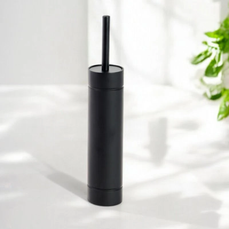 Image of Showerdrape Draco Black Slimline Toilet Brush & Holder, Black DRACBHB