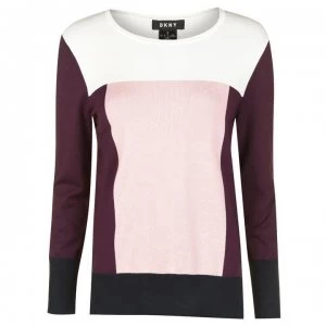 image of DKNY Colour Block Jumper - IVORY/ICONIC