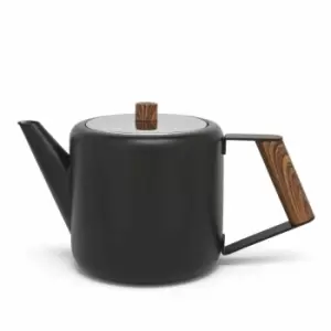 image of Bredemeijer Teapot Double Wall Boston Design In Matt Black 1.2L