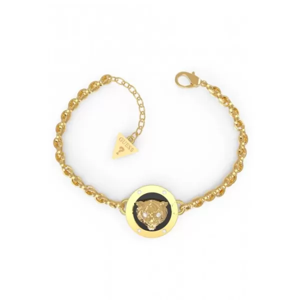 Image of Daktari 20mm Black Coin Tigresse Gold Bracelet UBB01363YGBKL