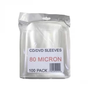 image of Clear Disk Sleeves 100 pack 80 Micron