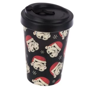 image of The Original Stormtrooper Christmas Reusable Screw Top Bamboo Composite Travel Mug