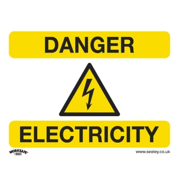 image of Safety Sign - Danger Electricity - Rigid Plastic - Pack of 10