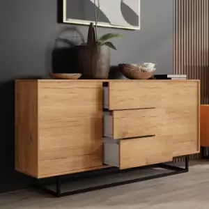 image of Sideboard 140cm Sideboard Cabinet Cupboard tv Stand Living Room Oak - LFT101 oak/oak