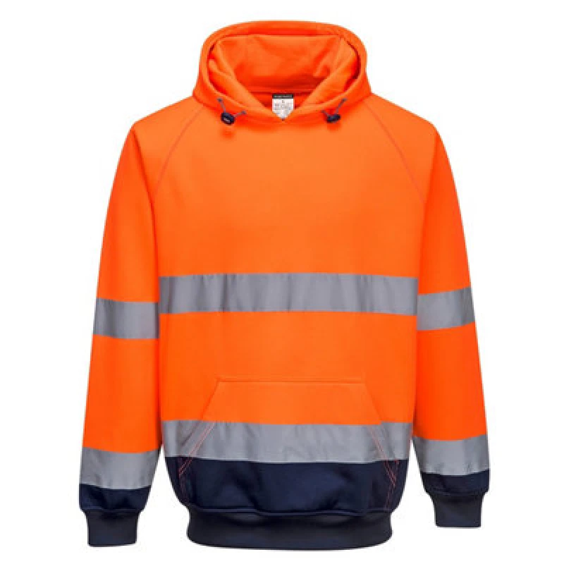 Image of Portwest Hi Vis Contrast Hoodie B316ONRL Colour: Orange / Navy