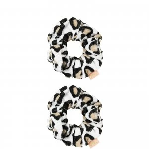 image of The Vintage Cosmetic Company Shower Microfibre Hair Scrunchies - Leopard Print (2 Pack)