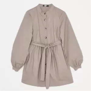 image of Missguided Petite Button Poplin Smock Dress - Neutral