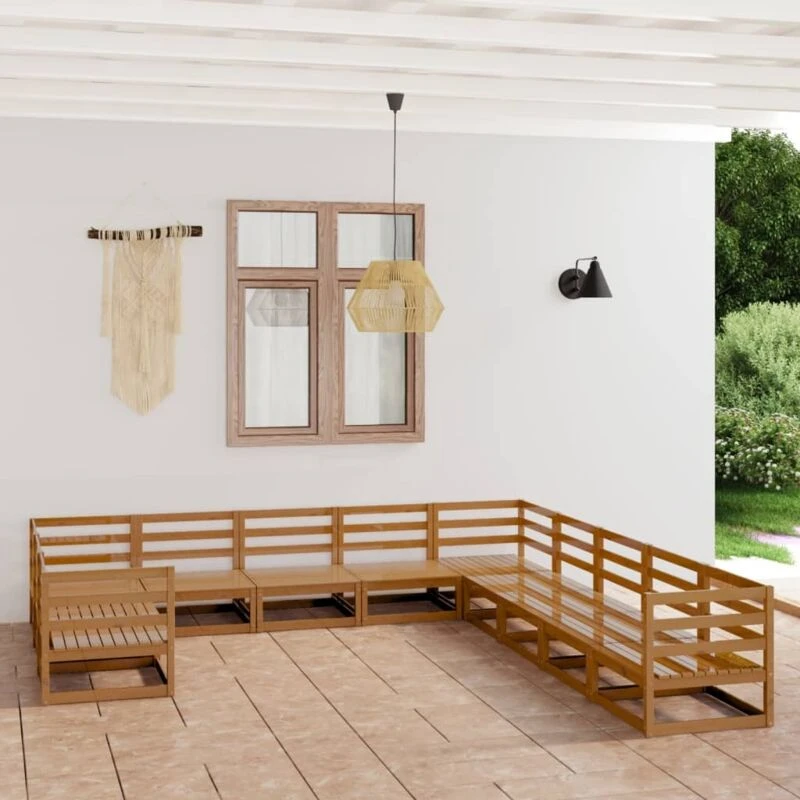 Image of VIDAXL 11 Piece Garden Lounge Set Solid Pinewood Vidaxl 8720286471203
