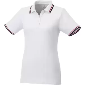 Image of Elevate Womens/Ladies Fairfield Polo With Tipping (XS) (White/Navy/Red)