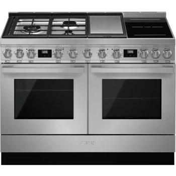 image of SMEG Portofino CPF120IGMPX 120cm Dual Fuel Range Cooker - Stainless Steel - A+/A Rated