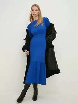 Image of Oasis Crinkle Crochet Tier Midi Dress - Cobalt, Blue Size M Women