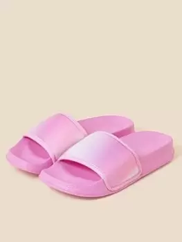 image of Accessorize Girls Glitter Ombre Sliders - Pink, Size 11-12 Younger