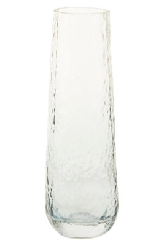 Image of Orsina Stylish Small Blue Glass Vase, Functional And Versatile Floral Glass Vase, Lightweight Vase For Flowers