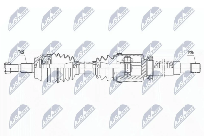Image of NTY NPW-FR-163 Drive shaft Manual Transmission, Front Axle Right Drive Shaft (13)