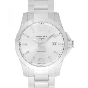 Image of The Longines Conquest Quartz Silver Dial Watch Steel 41mm