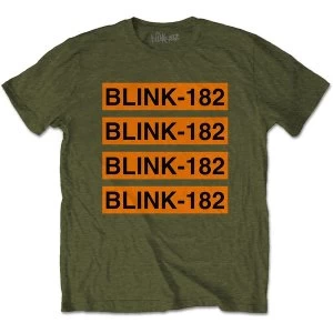 image of Blink-182 - Log Repeat Unisex Large T-Shirt - Green