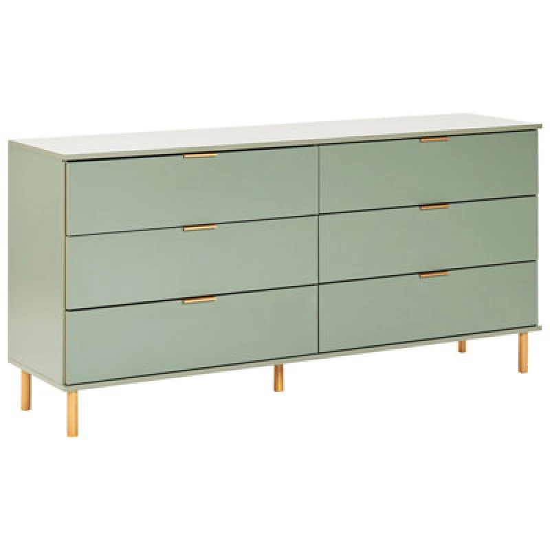 Image of Beliani 6 Drawer Chest Walpole Green