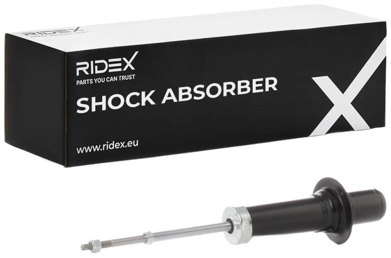 Image of RIDEX 854S0257 Shock absorber Front Axle, Gas Pressure, Twin-Tube, Spring-bearing Damper, Bottom Plate Shock Absorber (854)
