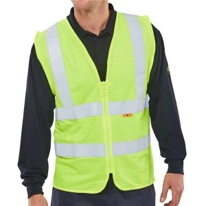 Image of Click Fireretardant XXXLarge High Visibility Waistcoat Saturn Yellow