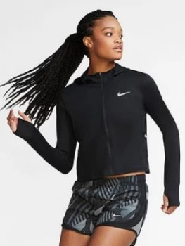 Image of Nike Running Long Sleeve Element Zip Top - Black Size M Women