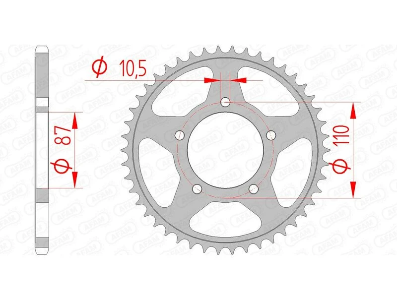 Image of AFAM Steel Standard Rear Sprocket 14405 - 520