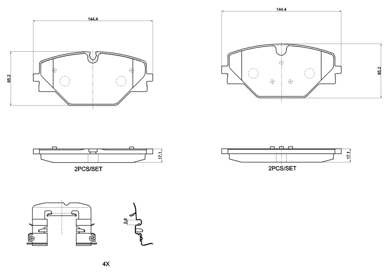 Image of BREMBO Brake pad set BREMBO P 44 032