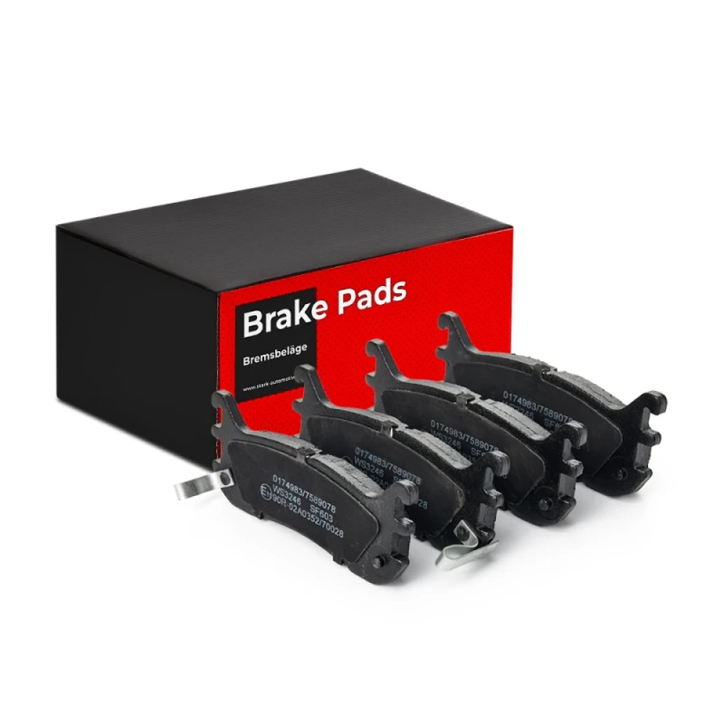 Image of RIDEX 402B0405 Brake pad set Rear Axle, with acoustic wear warning, with anti-squeak plate Brake Pad Set,disc brake (402)