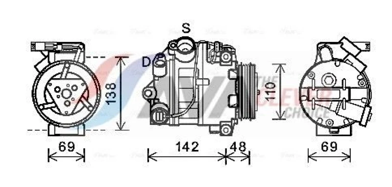 Image of Air conditioning compressor AVA COOLING SYSTEMS BWAK443