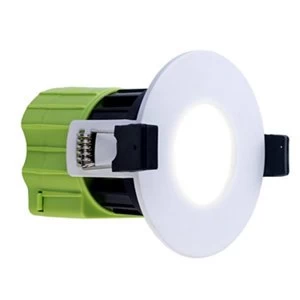Image of Luceco Matt White Non-adjustable LED Fire-rated Warm white Downlight 6W IP65