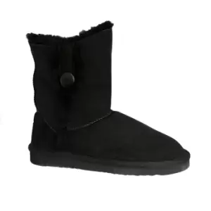 Image of Eastern Counties Leather Womens/Ladies Lacey Sheepskin Button Boots (3 UK) (Black)