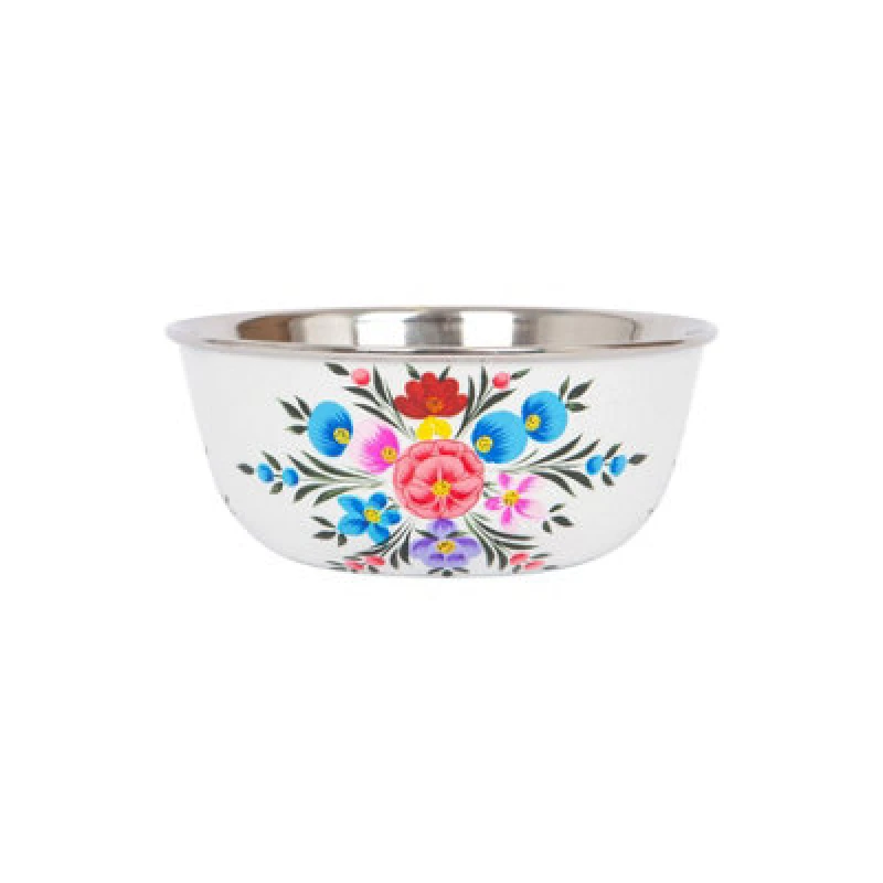 Image of Billycan Hand-Painted Picnic Snack Bowl - 14.5Cm - Cotton Pansy