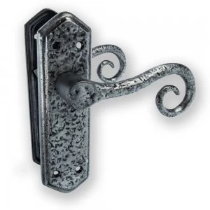Image of LocksOnline Royal Pewter Door Handle Set on Backplate