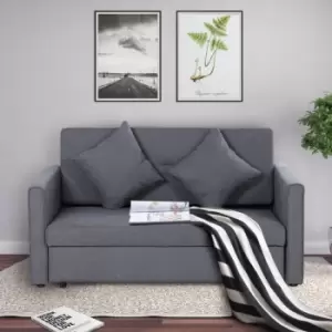 image of HOMCOM 2 Seater Storage Sofa Bed Wood Frame Padding Compact Grey