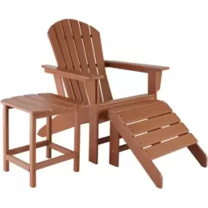 Image of Tectake - Rustic garden set 1 Chair, 1 Footrest, 1 Table - garden table and chairs, bistro set, sun loungers - brown - brown