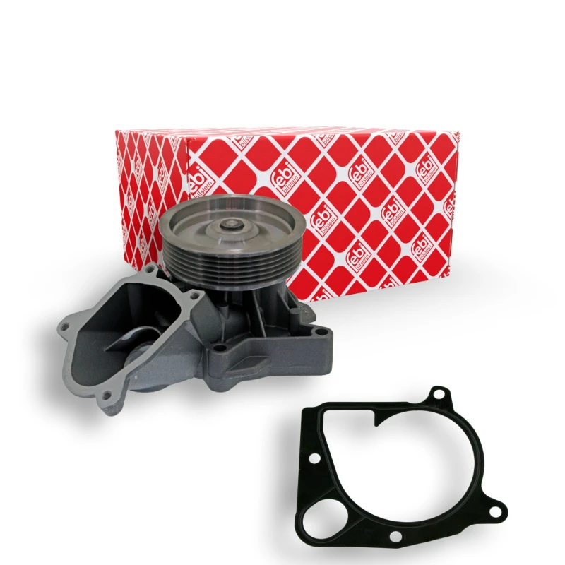 Image of FEBI BILSTEIN 24026 Water pump Cast Aluminium, with belt pulley, with gasket/seal Cast Aluminium Water Pump (1260)